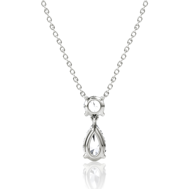 Signature Drop Necklace, white gold, back view