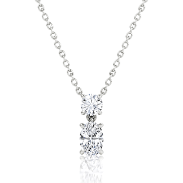 Signature Drop Necklace, white gold, front view
