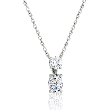 Signature Drop Necklace, white gold, angled view