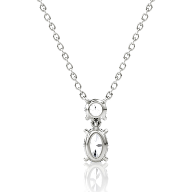 Signature Drop Necklace, white gold, back view