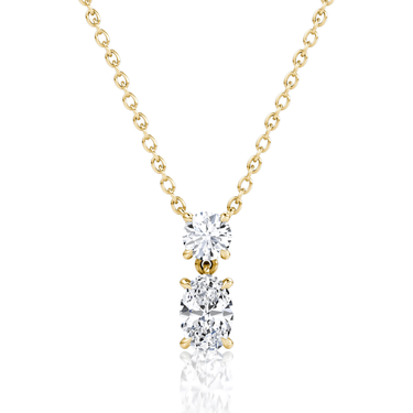 Signature Drop Necklace, yellow gold, front view