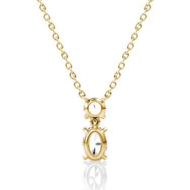 Signature Drop Necklace, yellow gold, back view