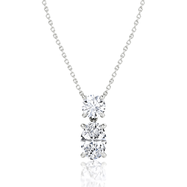 Signature Drop Necklace, white gold, front view