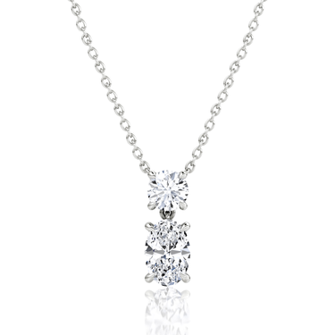 Signature Drop Necklace, white gold, front view