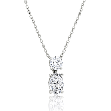 Signature Drop Necklace, white gold, angled view