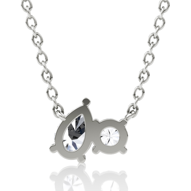 Toi et Moi Necklace in white gold, back view
