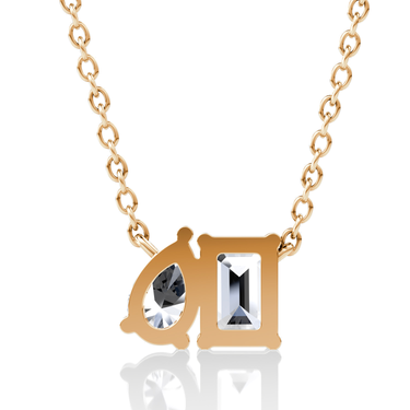 Toi et Moi Necklace in rose gold, back view