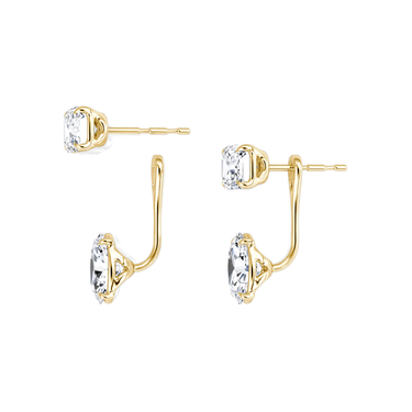 Solitaire Stud & Ear Jacket in yellow gold, detail view