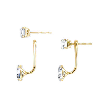 Solitaire Stud & Ear Jacket in yellow gold, detail view
