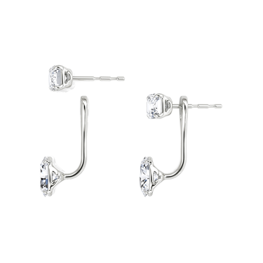 Solitaire Stud & Ear Jacket in white gold, detail view