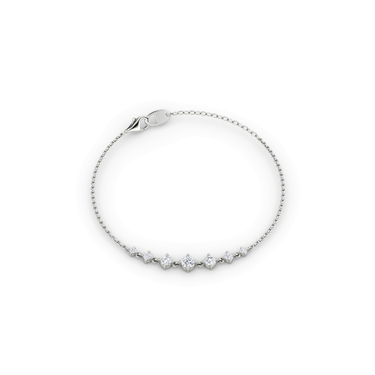 Linked Tennis Bracelet — White Gold — front