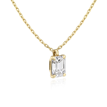 Solitaire Pendant in 18K Yellow Gold — side view