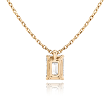 Solitaire Pendant in 18K Rose Gold — back view