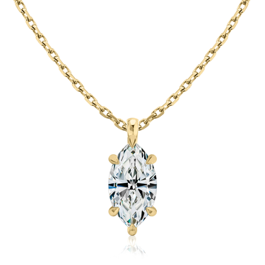 Solitaire Pendant in 18K Yellow Gold — front view