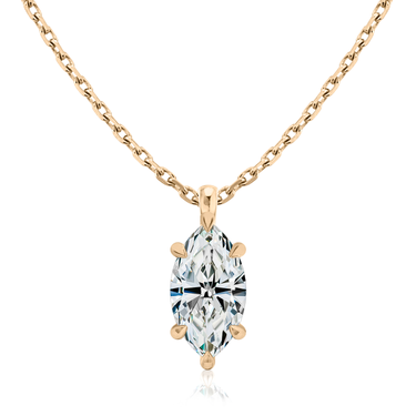 Solitaire Pendant in 18K Rose Gold — front view