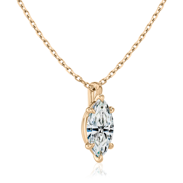 Solitaire Pendant in 18K Rose Gold — side view