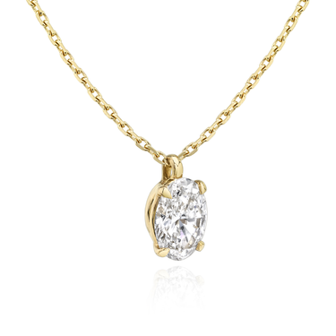 Solitaire Pendant in 18K Yellow Gold — side view