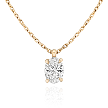 Solitaire Pendant in 18K Rose Gold — front view