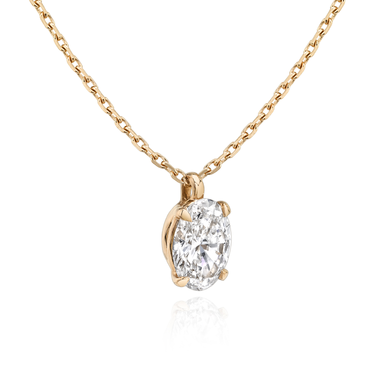 Solitaire Pendant in 18K Rose Gold — side view