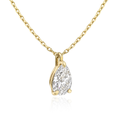 Solitaire Pendant in 18K Yellow Gold — side view