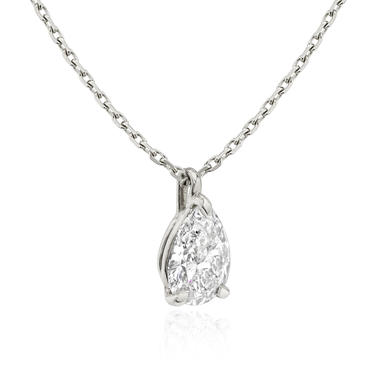 Solitaire Pendant in 18K White Gold — side view
