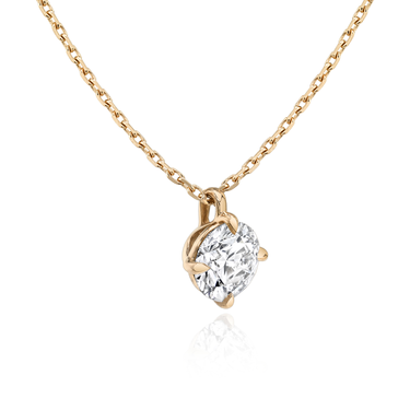 Solitaire Pendant in 18K Rose Gold — side view
