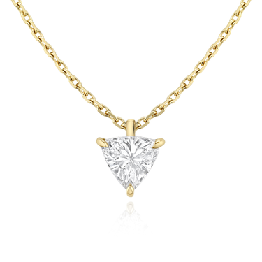 Solitaire Pendant in 18K Yellow Gold — front view