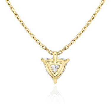 Solitaire Pendant in 18K Yellow Gold — back view