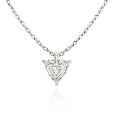 Solitaire Pendant in 18K White Gold — back view