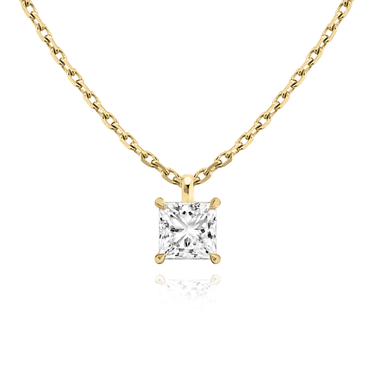 Solitaire Pendant in 18K Yellow Gold — front view
