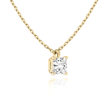 Solitaire Pendant in 18K Yellow Gold — side view