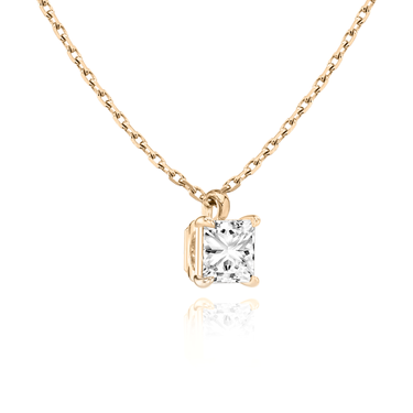 Solitaire Pendant in 18K Rose Gold — side view
