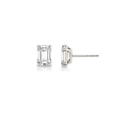 Solitaire Stud in 18K White Gold — side view