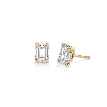Solitaire Stud in 18K Rose Gold — three quarter view