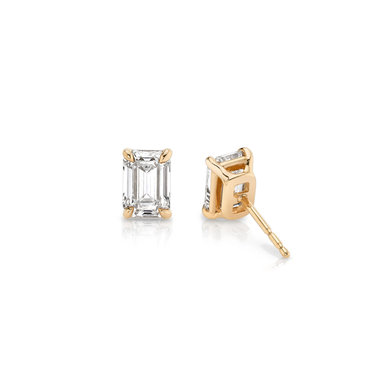 Solitaire Stud in 18K Rose Gold — back view