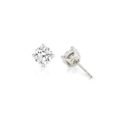 Solitaire Stud in 18K White Gold — back view