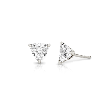 Solitaire Stud in 18K White Gold — three quarter view