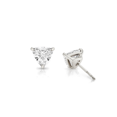 Solitaire Stud in 18K White Gold — back view
