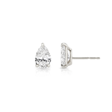 Solitaire Stud in 18K White Gold — side view