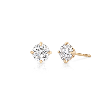 Solitaire Stud in 18K Rose Gold — three quarter view