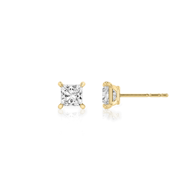 Solitaire Stud in 18K Yellow Gold — side view