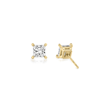 Solitaire Stud in 18K Yellow Gold — back view