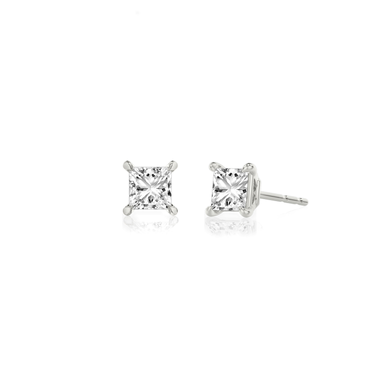 Solitaire Stud in 18K White Gold — three quarter view