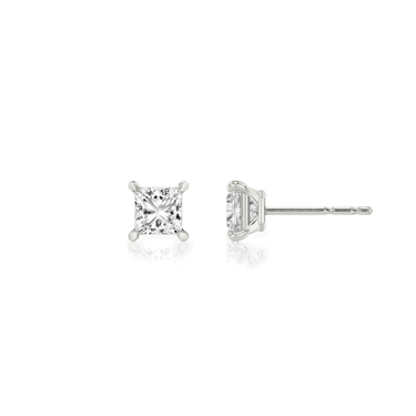 Solitaire Stud in 18K White Gold — side view