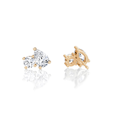 Toi et Moi Stud in 18K Rose Gold — back view