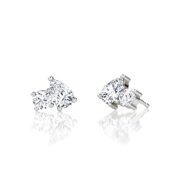 Toi et Moi Stud in 18K White Gold — three quarter view