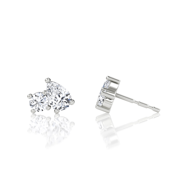 Toi et Moi Stud in 18K White Gold — side view