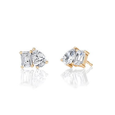 Toi et Moi Stud in 18K Rose Gold — three quarter view