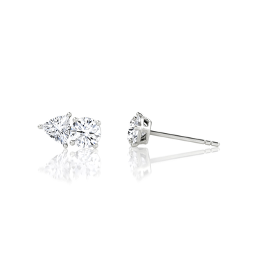 Toi et Moi Stud in 18K White Gold — side view