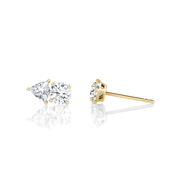 Toi et Moi Stud in 18K Yellow Gold — side view